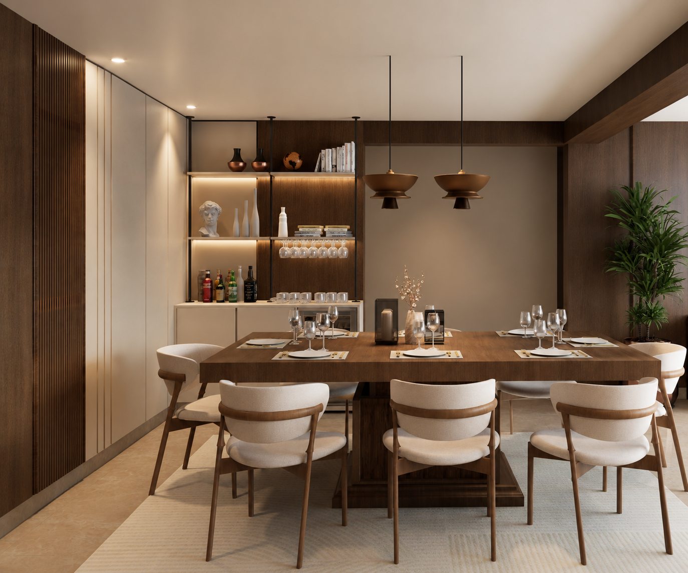Comedor con carpintería en madera por A. Guzman Studio