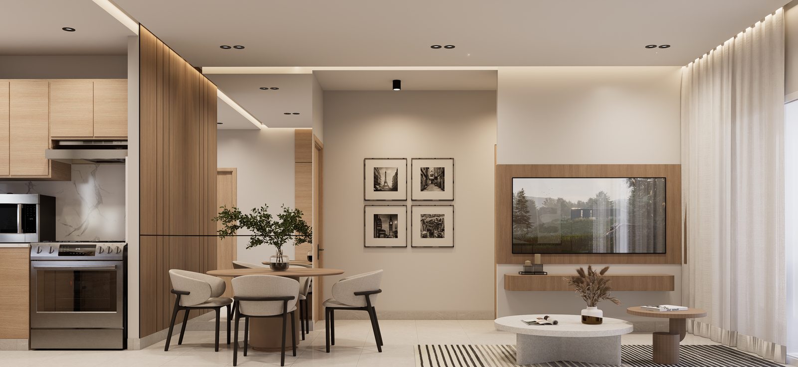 Comedor integrado a la cocina por A. Guzman Studio