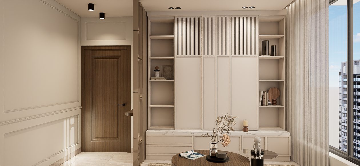 Render de vestidor del Proyecto FA por A. Guzman Studio