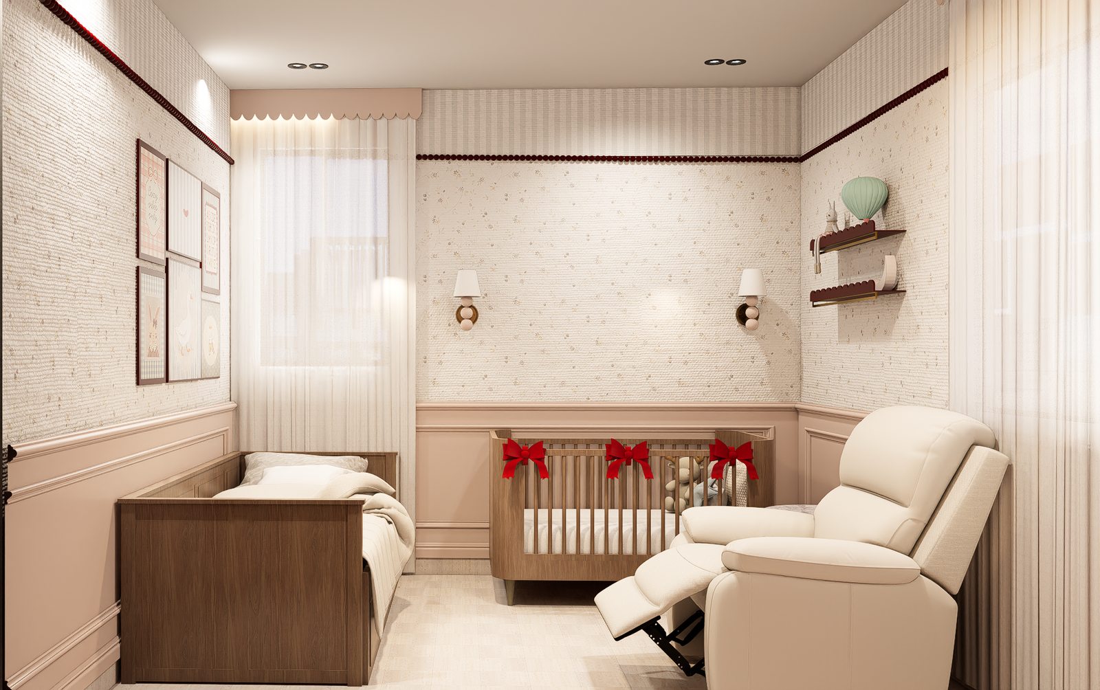 Render de habitación infantil del Proyecto FA por A. Guzman Studio