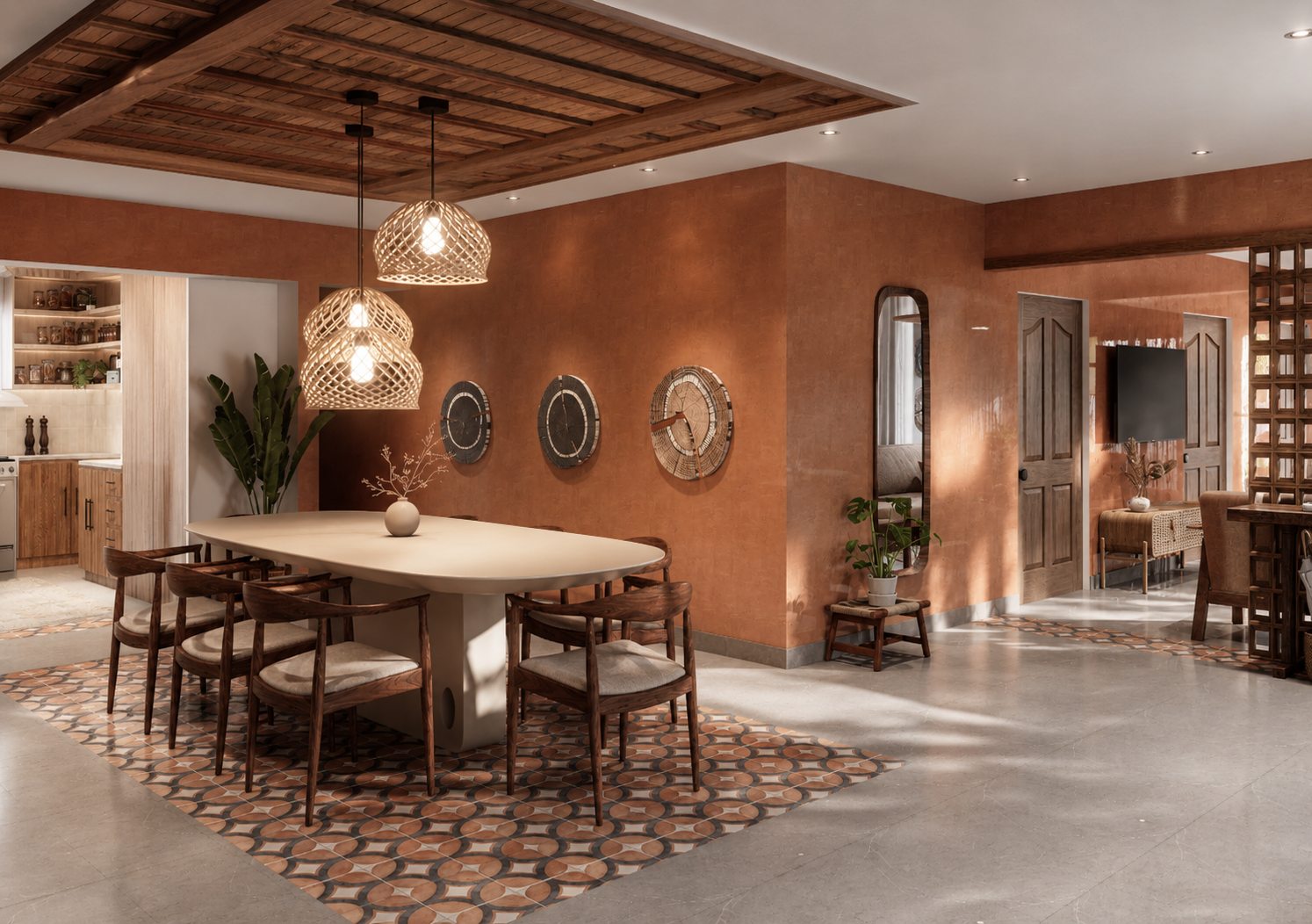 Comedor amplio en madera por A. Guzman Studio