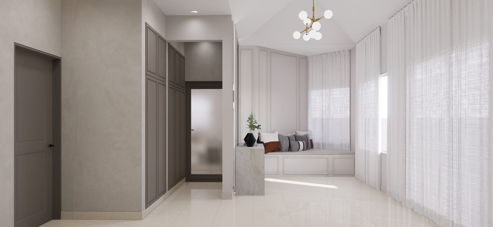 Sala de estar minimalista por A. Guzman Studio