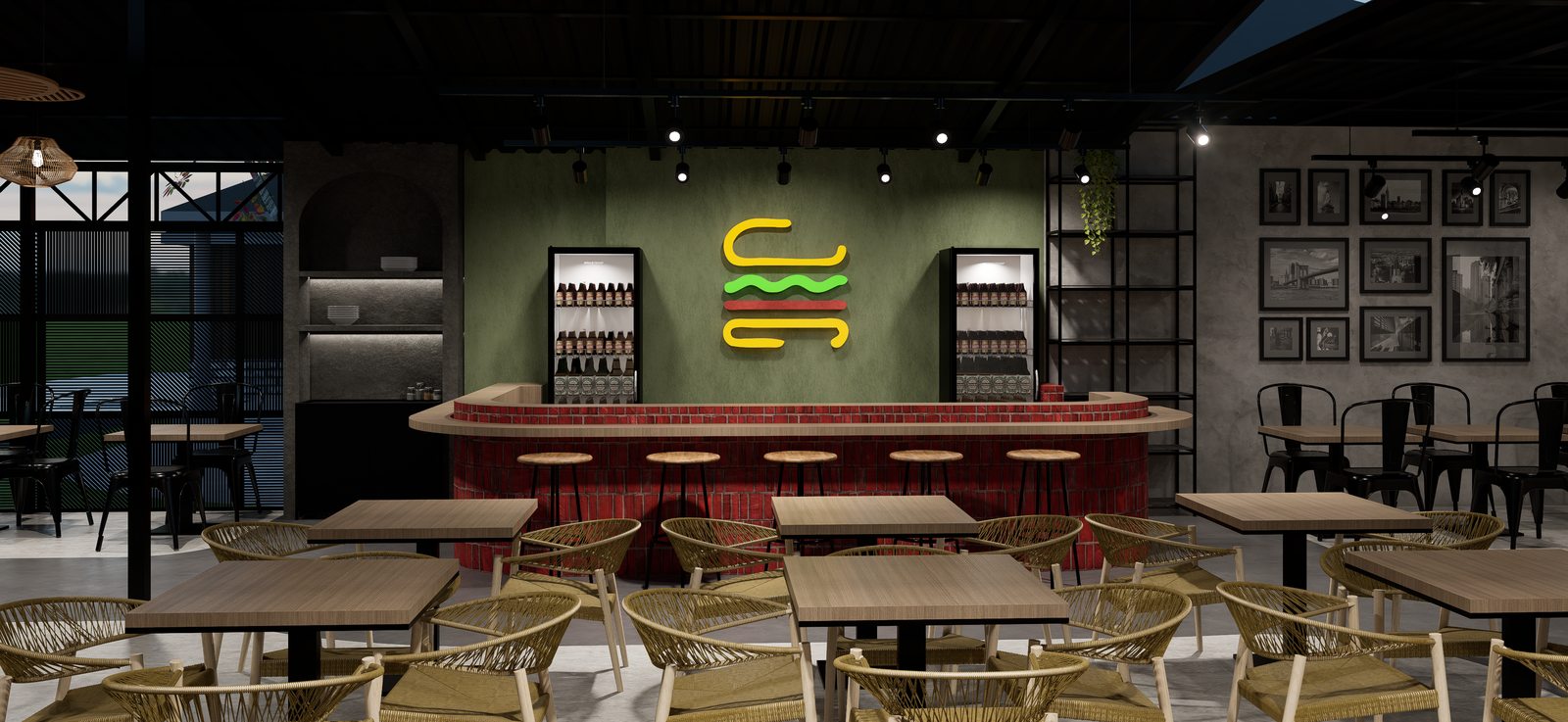 Salón principal del restaurante por A. Guzman Studio