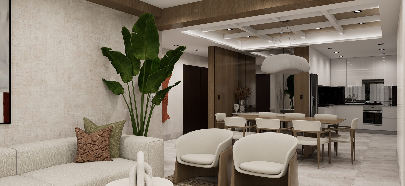 Comedor con vegetación por A. Guzman Studio