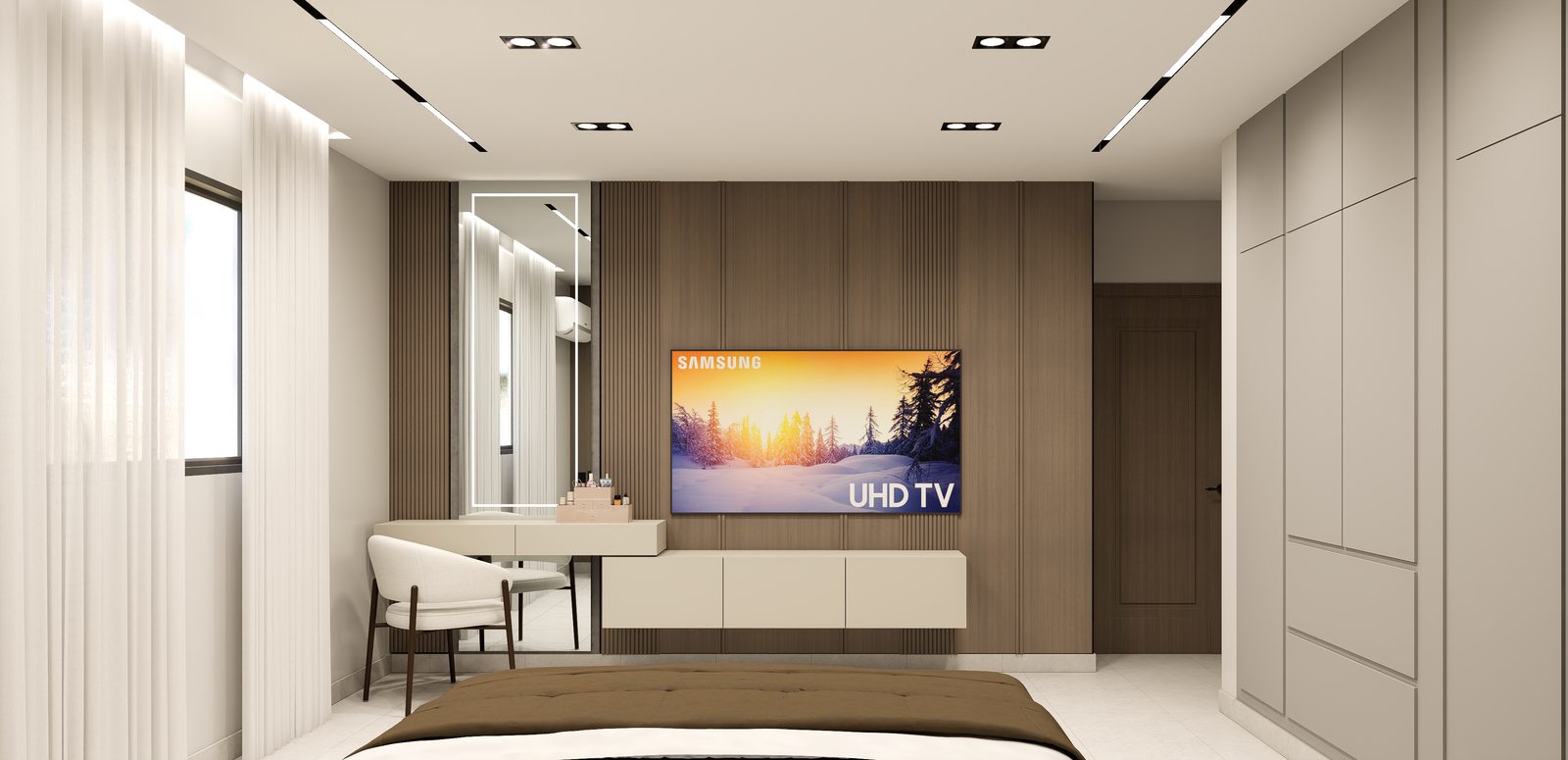 Sala de estar cálida por A. Guzman Studio